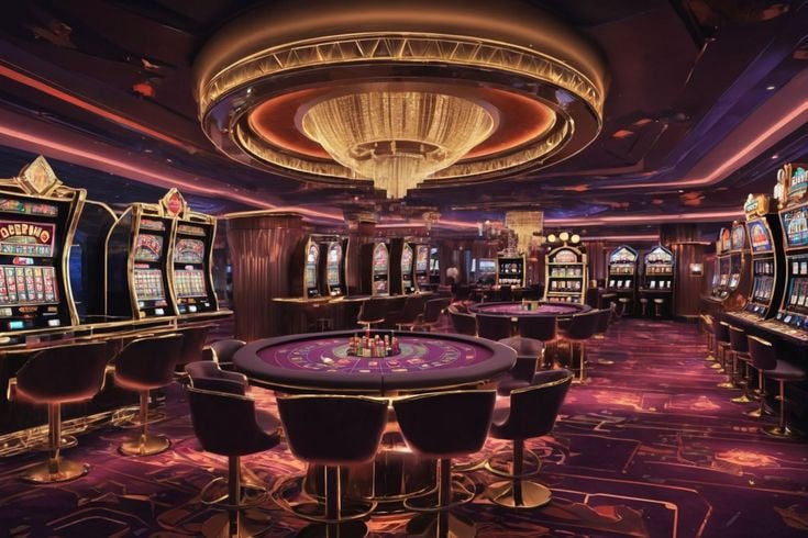 Antarmuka permainan Three Card Poker dengan opsi lipat dan lanjut